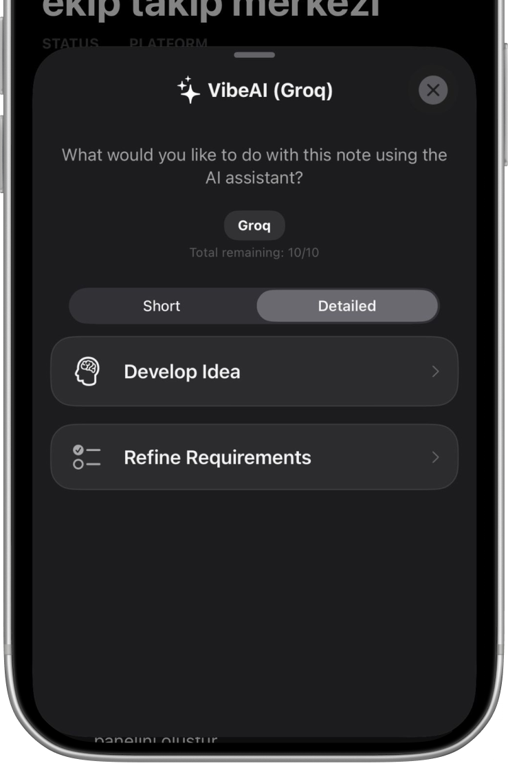 VibeMemo silver phone